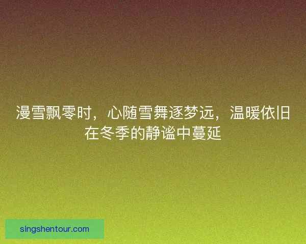 漫雪飘零时，心随雪舞逐梦远，温暖依旧在冬季的静谧中蔓延