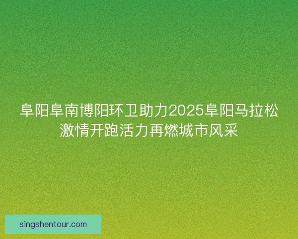 阜阳阜南博阳环卫助力2025阜阳马拉松激情开跑活力再燃城市风采