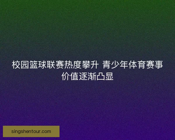 校园篮球联赛热度攀升 青少年体育赛事价值逐渐凸显